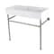 Kingston Brass 39 Porcelain Console Sink with Stainless Steel Legs, WhiteBrushed Nickel VPB3917H8ST - alternate 1
